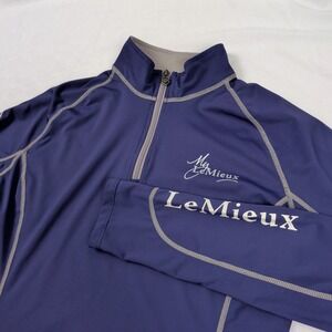 LeMieux Base Layer Long Sleeve Quarter Zip Women Size 4 Navy Blue Equestrian